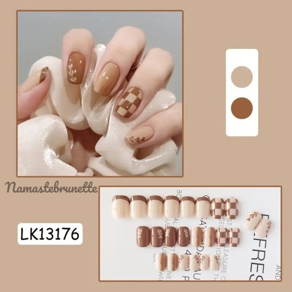 2/$16 Boho Hearts & Checkerboard Press On Nails - Picture 3 of 15